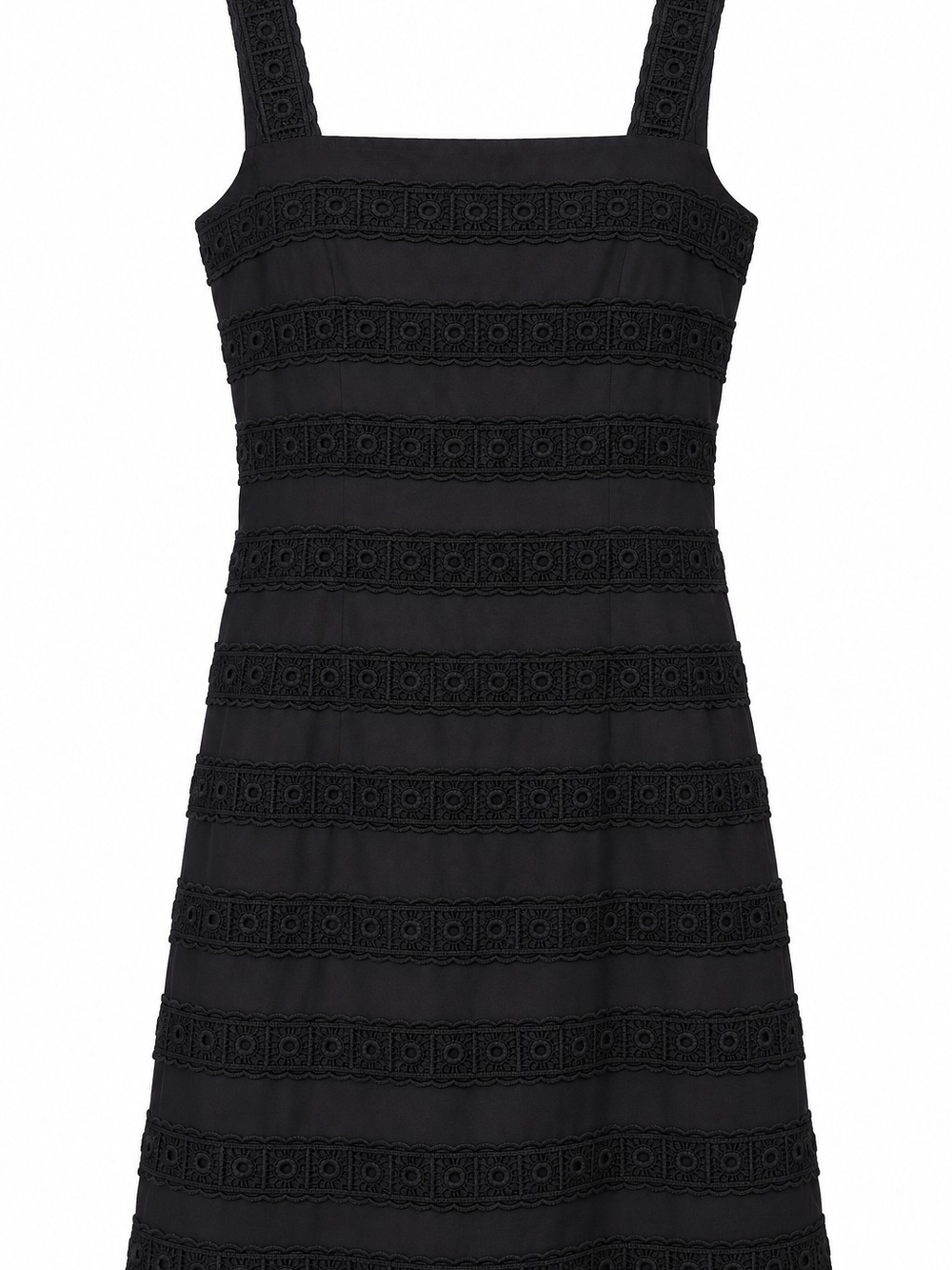 Tory Burch Black Lace-Panel Midi Dress